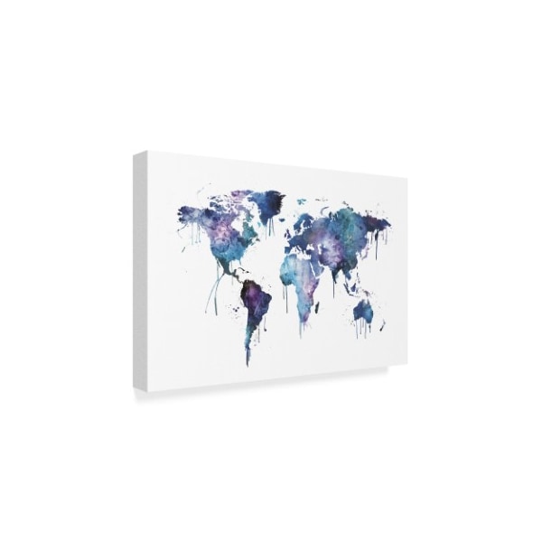 Michael Tompsett 'Watercolor Map Of The World Map' Canvas Art,30x47